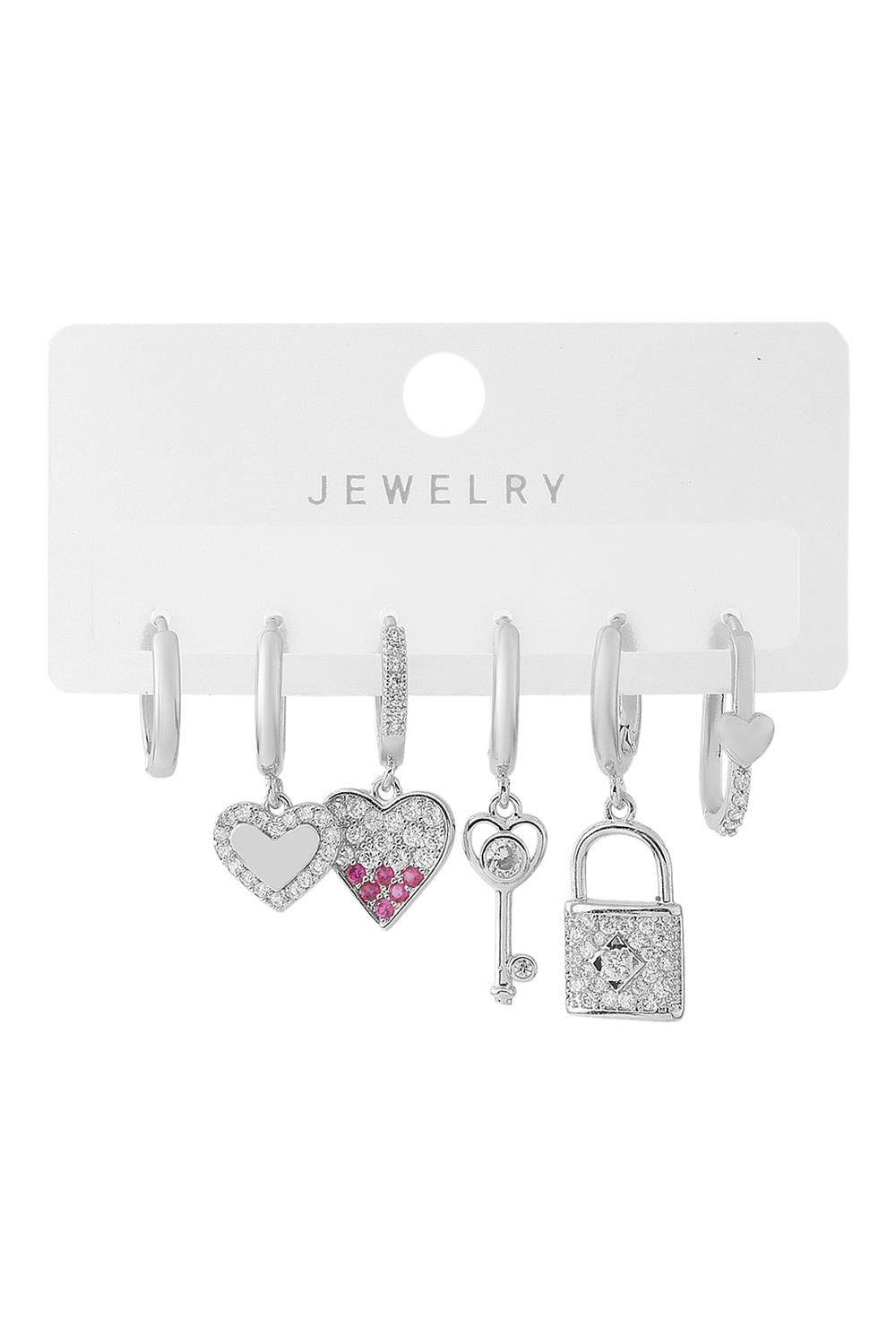 Vip Altılı Set Küpe Silver
