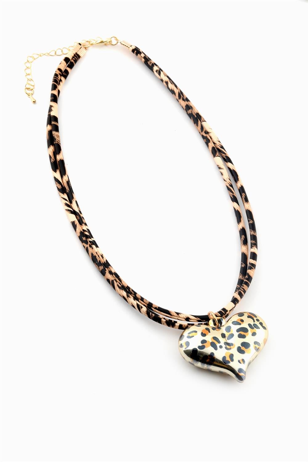 VIP Leopar Desenli Kolye