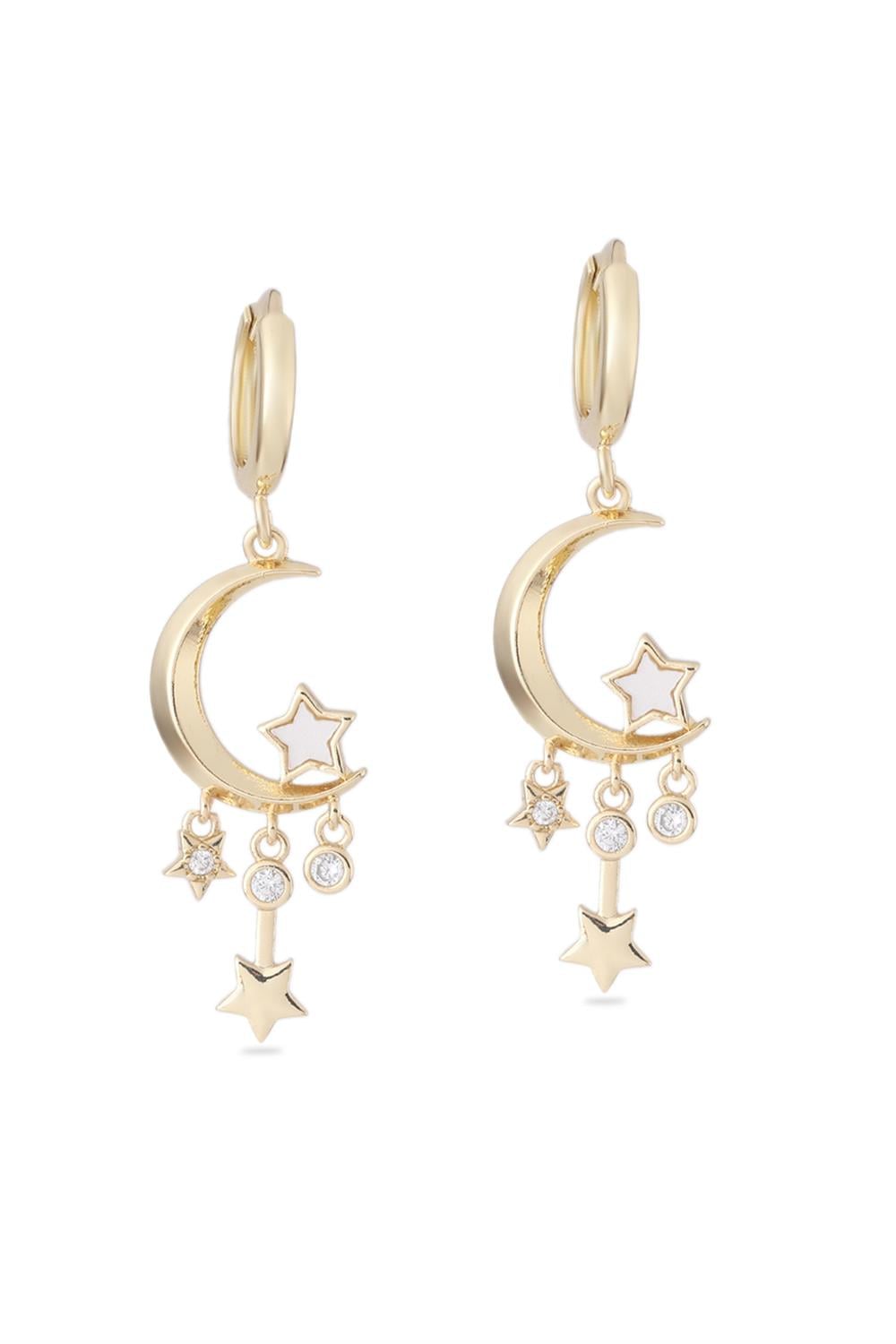 VIP Taşlı Küpe Gold