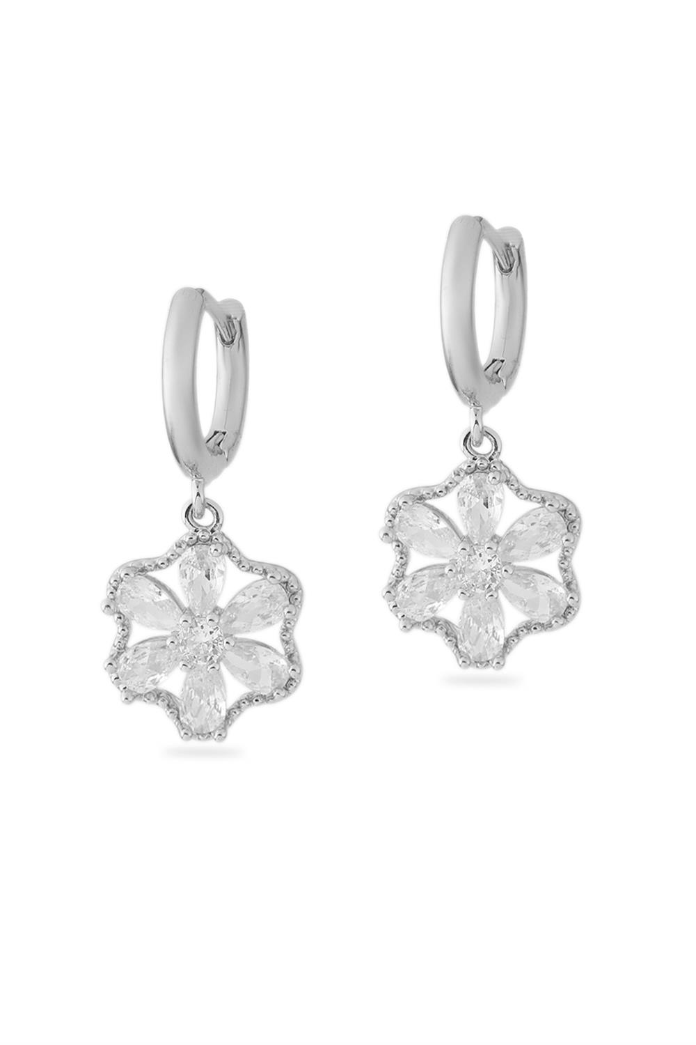 VIP Taşlı Küpe Silver