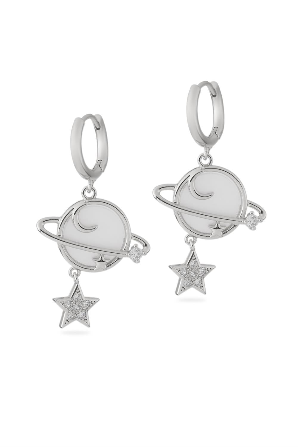 VIP Taşlı Küpe Silver