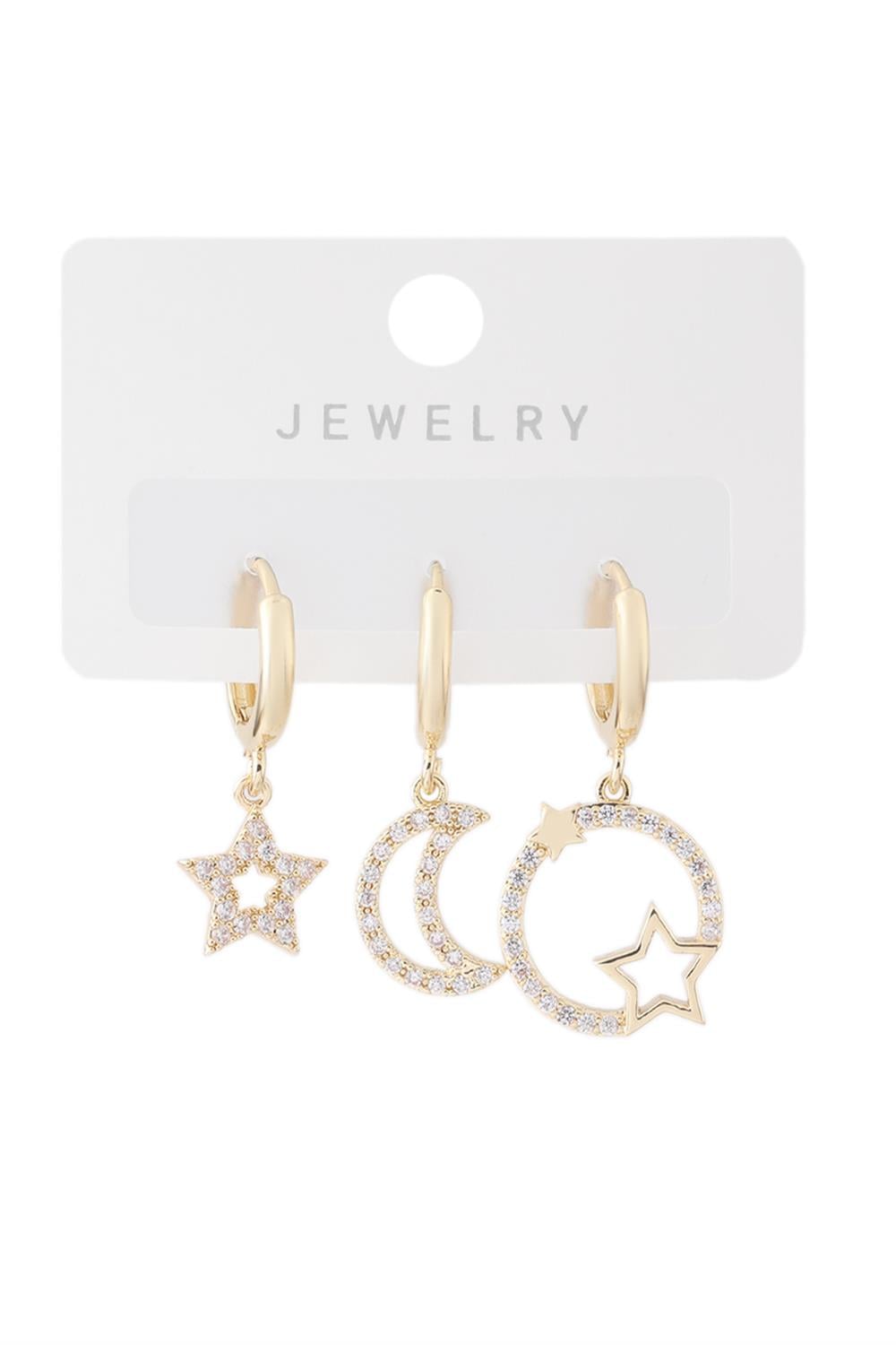 Vip Üçlü Küpe Gold