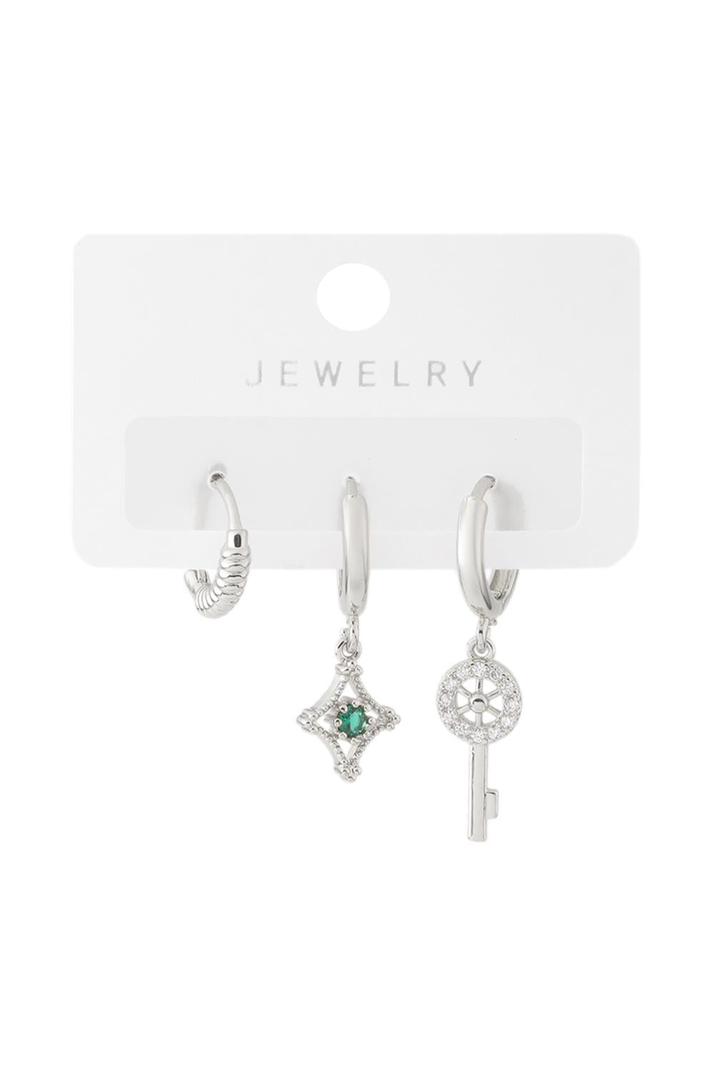 Vip Üçlü Küpe Silver