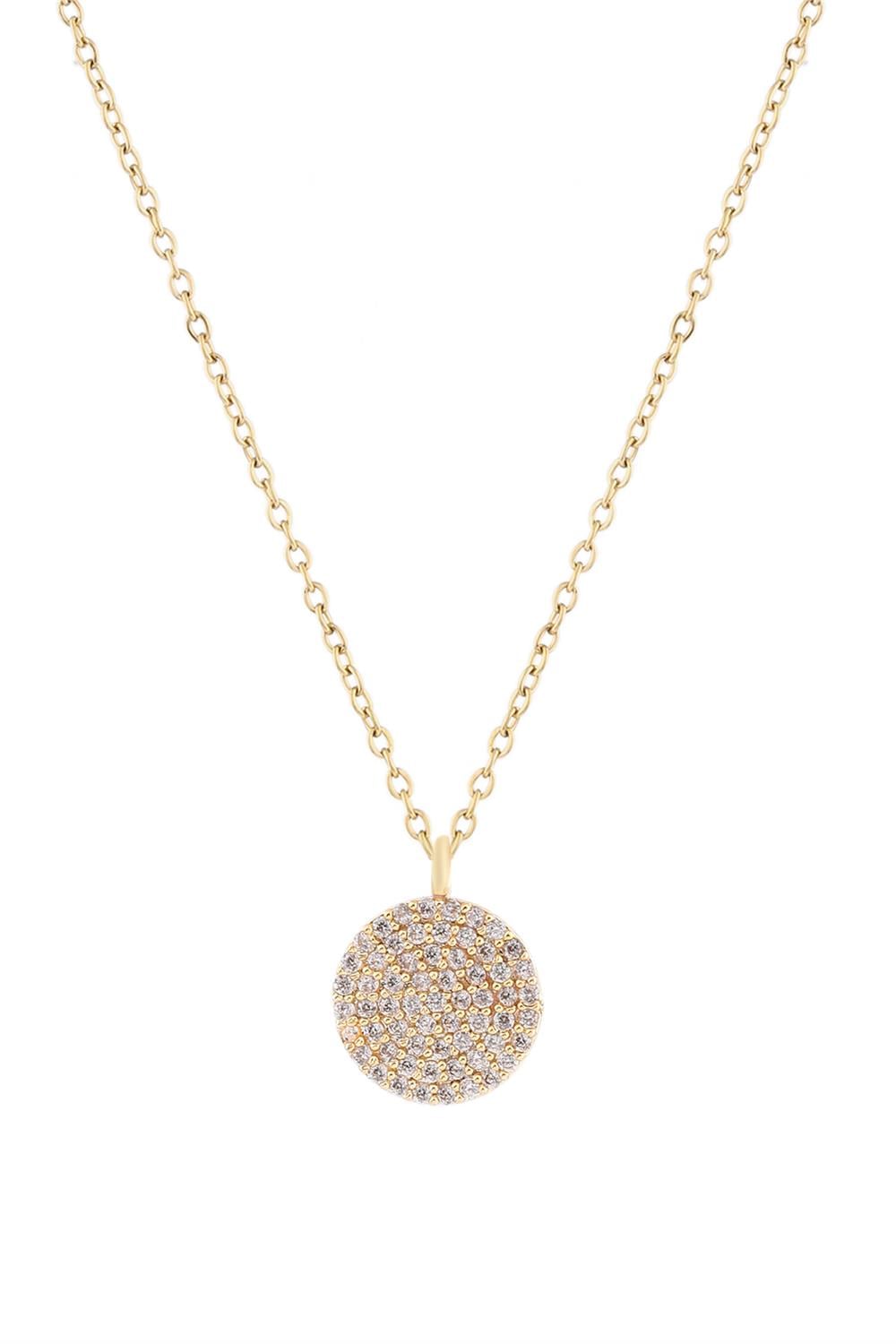 Yuvarlak Taşlı Gold Zirkon Kolye