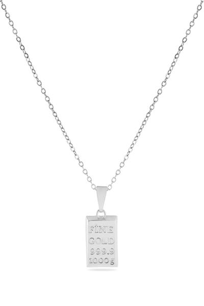  Külçe Çelik Kolye Silver