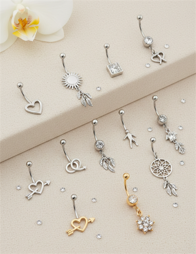 Çelik Göbek Piercing MIX 10 ADET