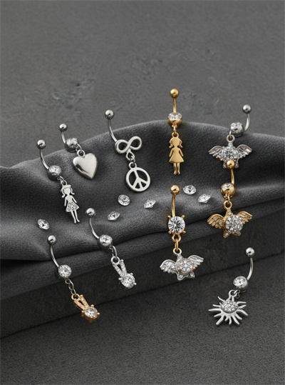 Çelik Göbek Piercing MIX 10 ADET