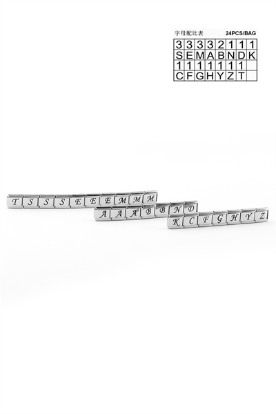 Çelik Harf Charm 24 lü