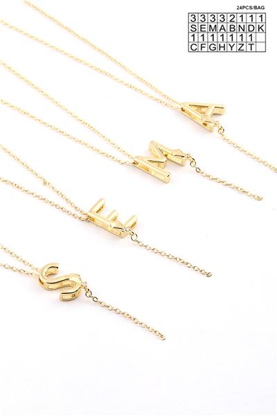 Çelik Harf Kolye Gold (24 Adet)