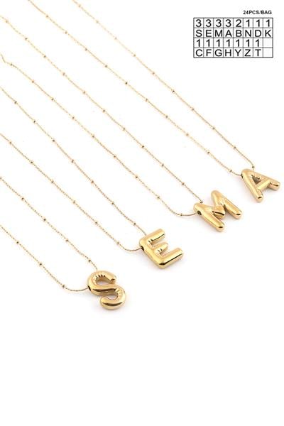 Çelik Harf Kolye Gold (24 Adet)