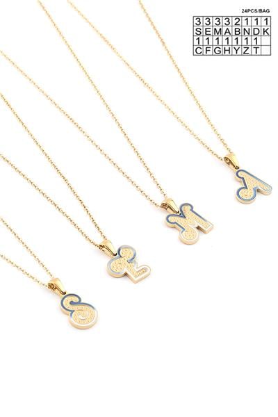 Çelik Harf Kolye Gold (24 Adet)