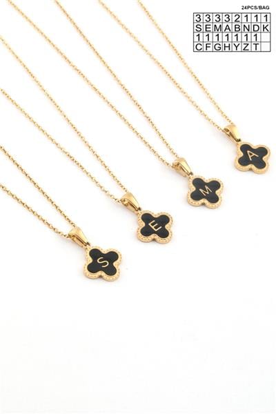 Çelik Harf Kolye Gold (24 Adet)