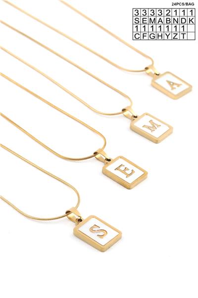 Çelik Harf Kolye Gold (24 Adet)