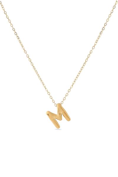 Çelik Harf Kolye GOLD 45cm