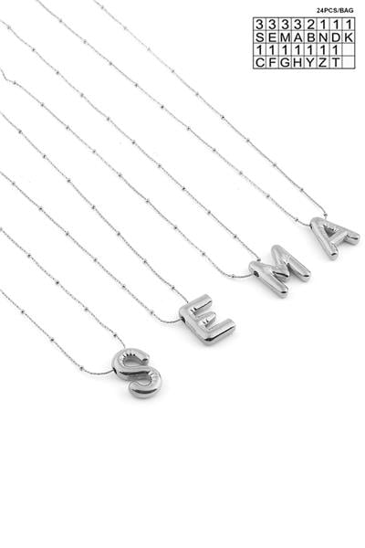 Çelik Harf Kolye Silver (24 Adet)