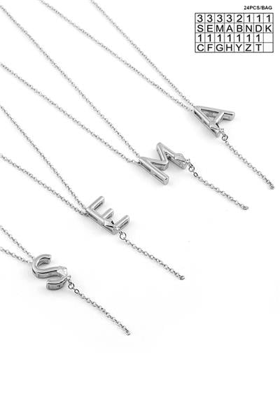 Çelik Harf Kolye Silver (24 Adet)