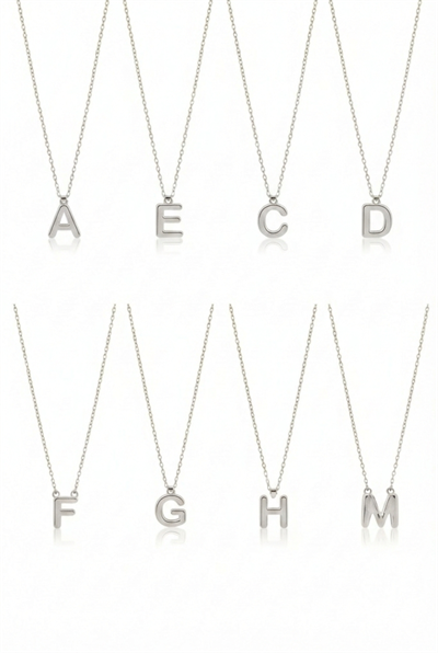 Çelik Harf Kolye SILVER 45cm