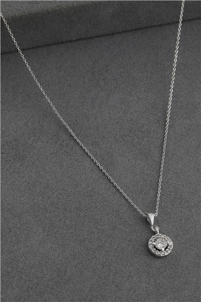 Zirkon Kolye SILVER 45 cm