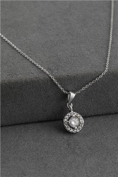 Zirkon Kolye SILVER 45 cm