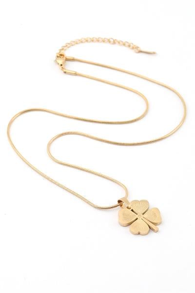 Çelik Yonca Kolye 45cm GOLD