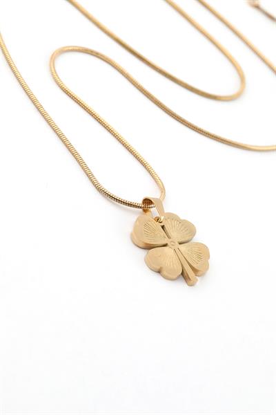 Çelik Yonca Kolye 45cm GOLD