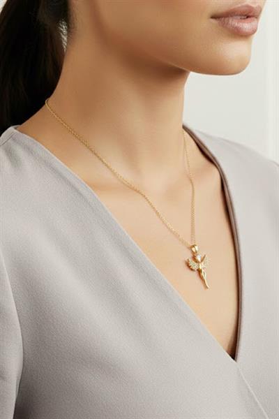 Çelik Melek Kolye GOLD 45 cm