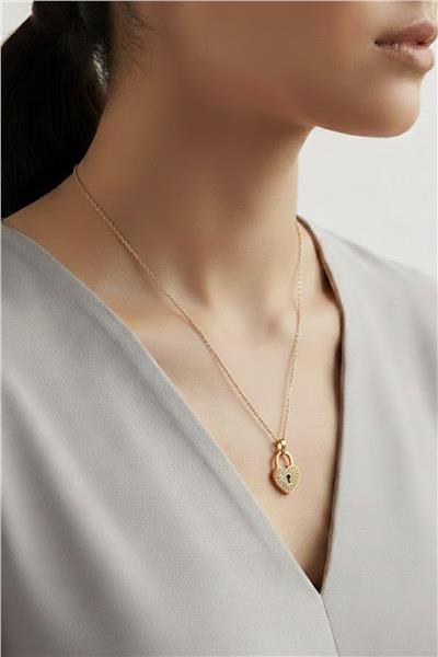 Çelik Kalp Kolye GOLD 45 cm