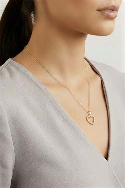 Çelik Kalp Kolye GOLD 45 cm