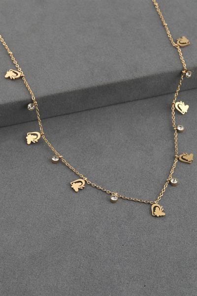 Çelik Kolye Gold 45 cm