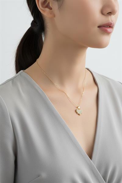 Çelik Kalp Kolye GOLD 45 cm