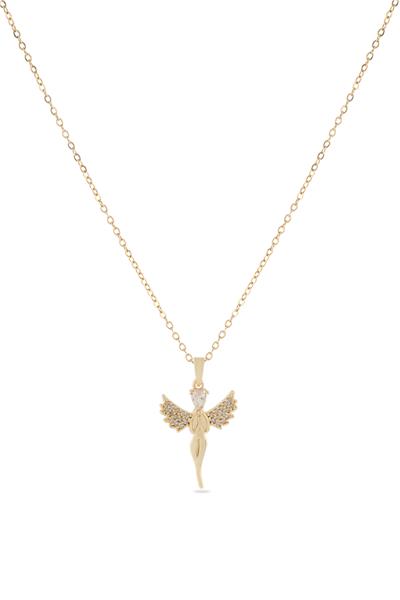 Çelik Melek Kolye GOLD 45 cm