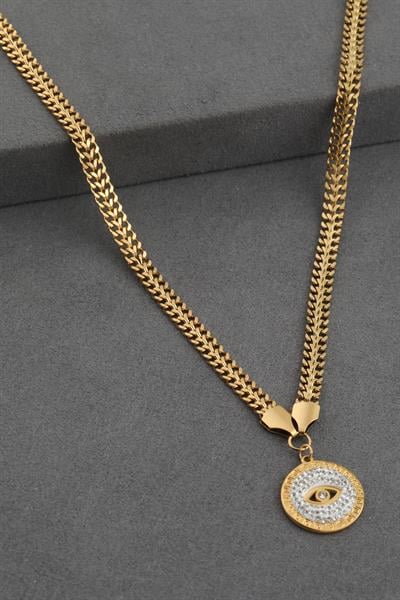 Çelik Kolye Gold 45 cm