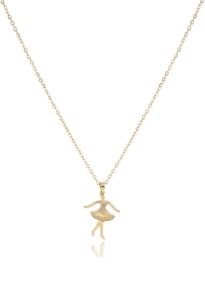 Çelik Balerin Kolye GOLD 45 cm