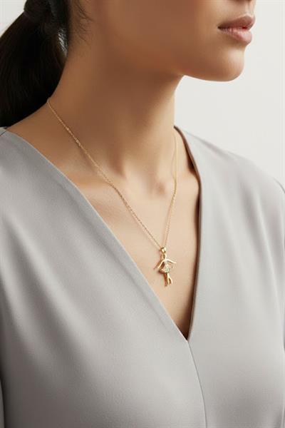 Çelik Balerin Kolye GOLD 45 cm