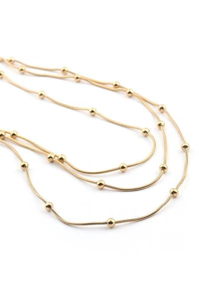 Çelik Kolye Gold 45cm