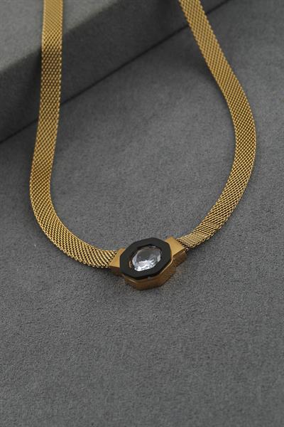Çelik Kolye Gold 45cm