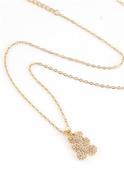 Çelik Ayıcık Kolye Gold 45cm