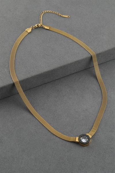 Çelik Kolye Gold 45cm