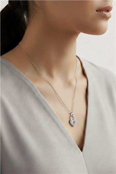 Çelik Kalp Kolye SILVER 45 cm