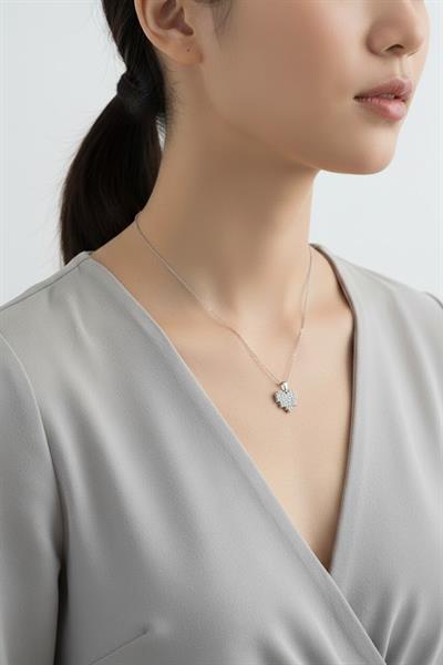 Çelik Kalp Kolye SILVER 45 cm