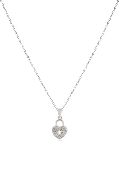 Çelik Kalp Kolye SILVER 45 cm