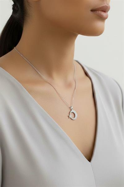 Çelik Ay-Yıldız Kolye SILVER 45 cm