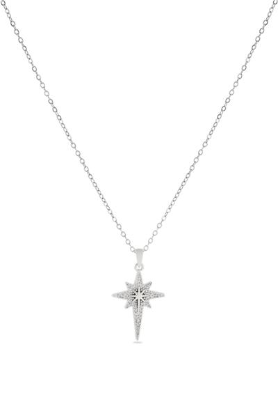 Çelik Kutup Yıldızı Kolye SILVER 45 cm