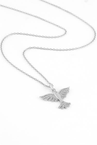 Çelik Anka Kuşu Kolye Silver 45cm
