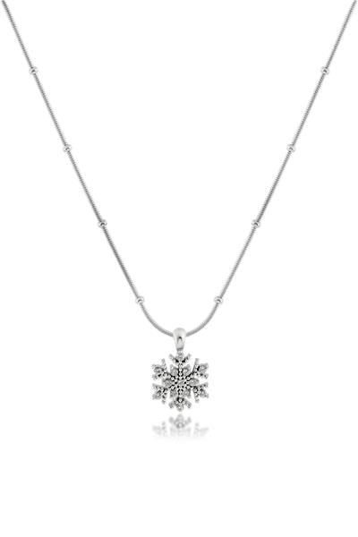 Kar Tanesi Çelik Kolye SILVER 45cm