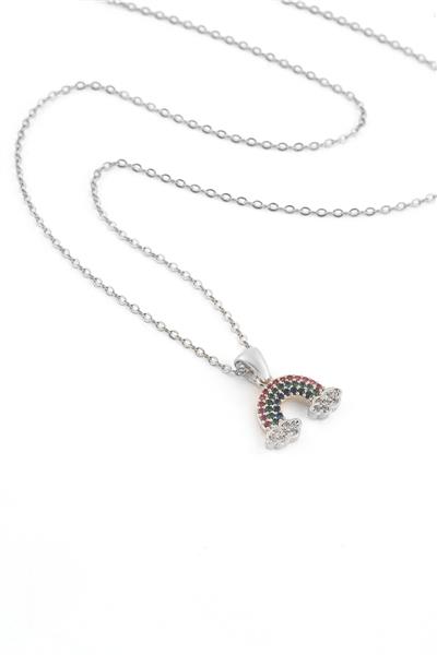 Çelik Gökkuşağı Kolye Silver 45cm