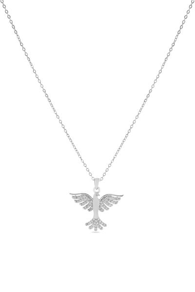 Çelik Anka Kuşu Kolye Silver 45cm