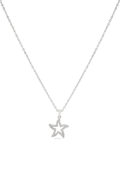 Çelik Yıldız Kolye Silver 45cm