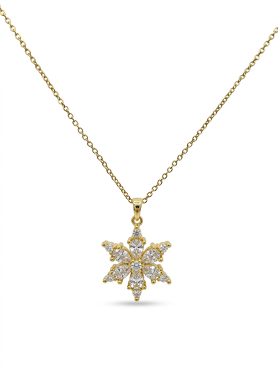 Çelik Lotus Çiçeği Kolye GOLD 45cm