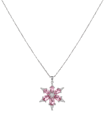 Çelik Lotus Çiçeği Kolye SILVER 45cm